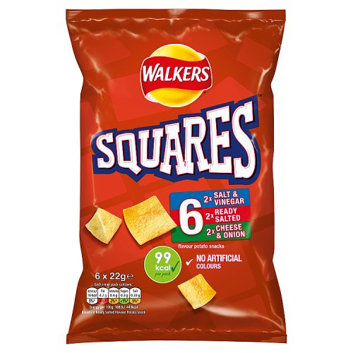 Walkers Squares Variety 6pk (6 x 22g) pack shot