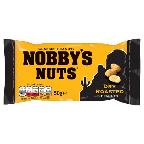Nobbys Nuts Classic Dry Roasted Peanuts 50g pack shot