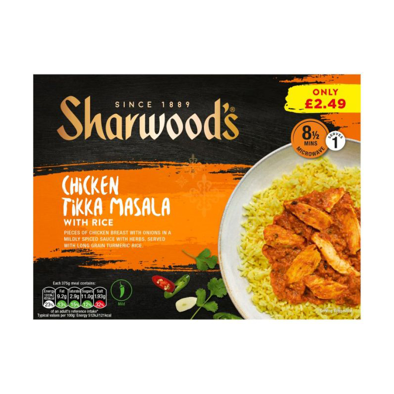 Sharwoods Chicken Tikka Masala 375g PM £2.49 pack shot