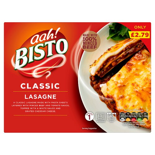Bisto Beef Lasagne PM £2.79 375g pack shot