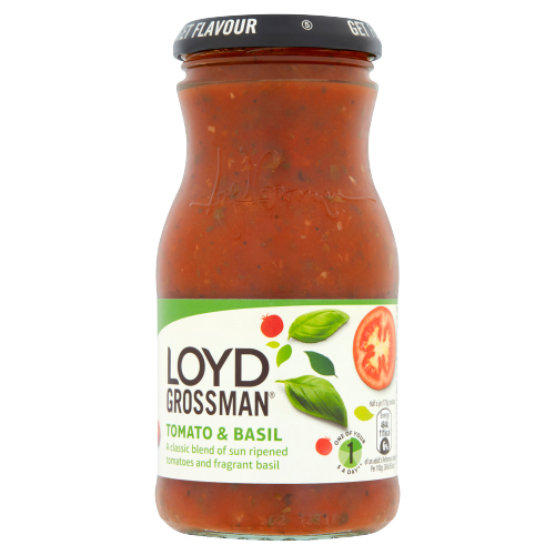 Loyd Grossman Tomato & Basil Sauce 350g pack shot