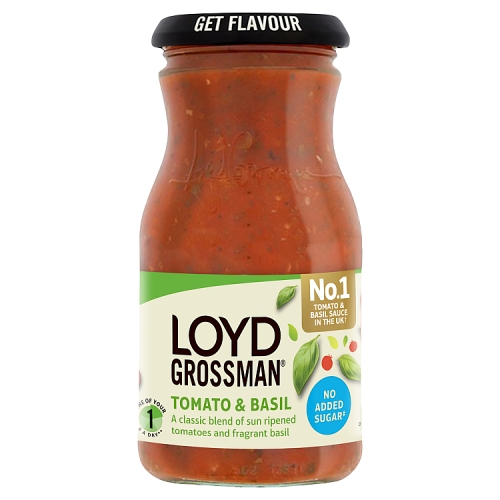 Loyd Grossman Tomato & Basil NAS Sauce 350g pack shot