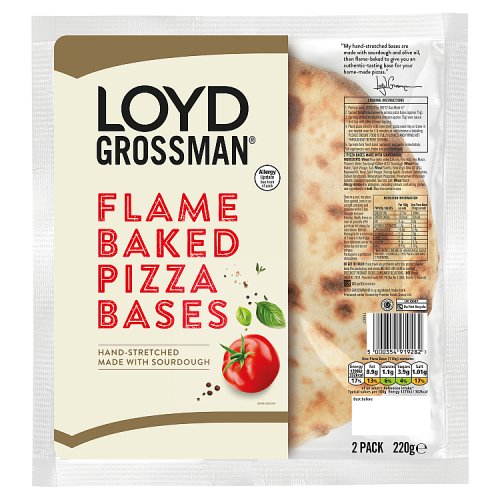 Loyd Grossman Flame Baked Pizza Base 2pk 220g pack shot