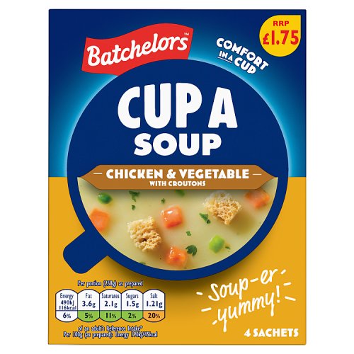 Batchelors Cup A Soup Chicken & Veg PM £1.75 110g pack shot