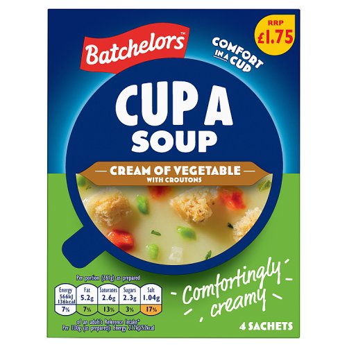 Batchelors Cup A Soup Cream Of Vegetables PM £1.75 122g pack shot