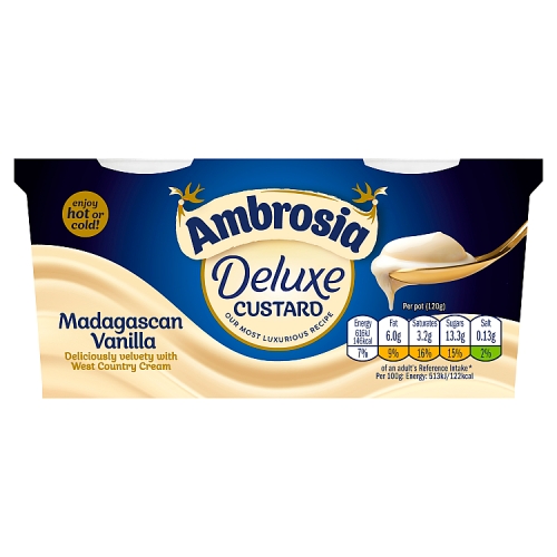 Ambrosia Madagascan Vanilla Custard Twin 2pk (2 x 120g) pack shot