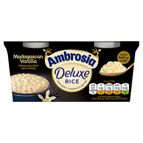 Ambrosia Madagascan Vanilla Rice Twin 2pk (2 x 110g) pack shot