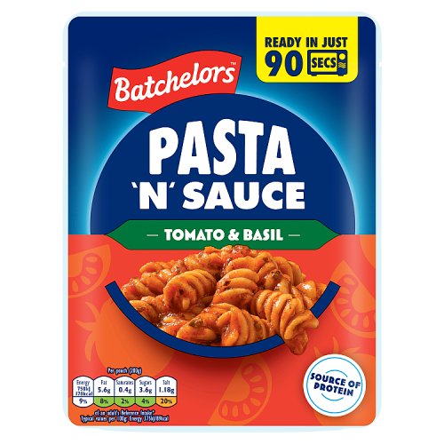 Batchelors Pasta N Sauce Microwave Pouch Tomato & Basil 200g pack shot