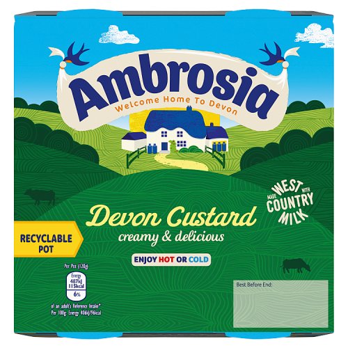 Ambrosia Devon Custard (4 x 120g) pack shot