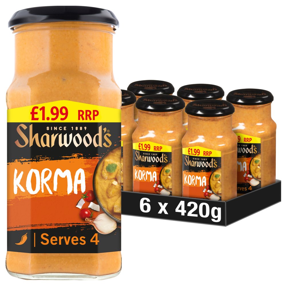 Sharwoods Korma 420g PMP pack shot