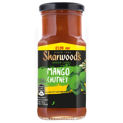 Sharwoods Chutney Green Label PM £1.99 227g pack shot