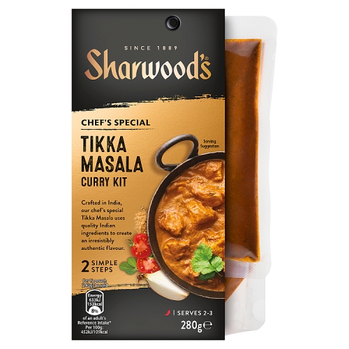 Sharwoods Tikka Masala Curry Sauce Kit 280g pack shot