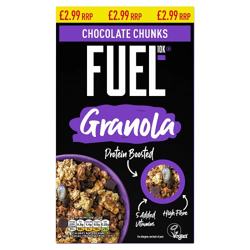 FUEL10K Granola Chocolate Chunks PM £2.99 400g pack shot