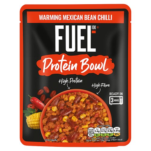 Fuel10K High Protein Mexican Bean Chilli Microwave Pouch 220g pack shot