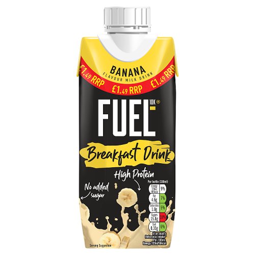 FUEL10K Breakfast Drink Banana PM £1.49 330ml pack shot