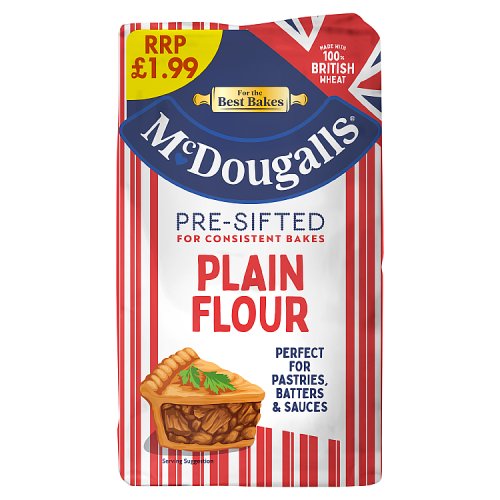 McDougalls Plain Flour PM £1.99 1.1kg pack shot