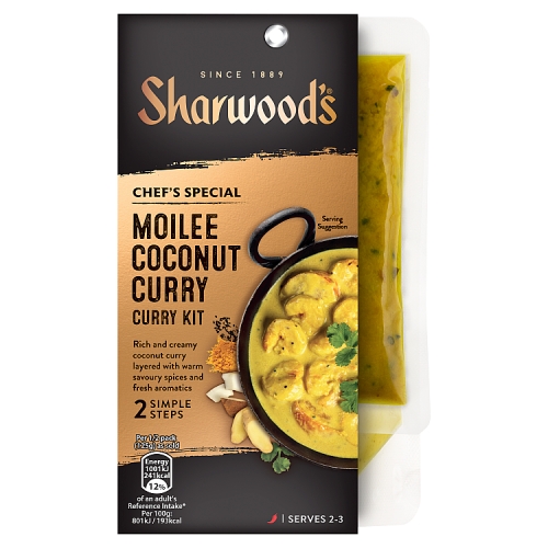 Sharwoods Moilee Curry Sauce Kit 250g pack shot