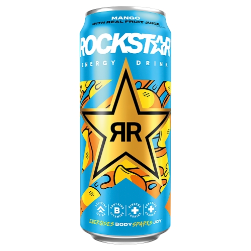 Rockstar Juiced Mango Energy Drink 500ml pack shot