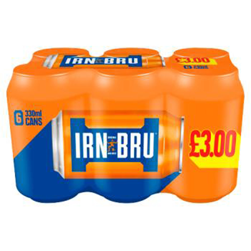 Irn Bru Regular PM £3 6pk (6 x 330ml) pack shot
