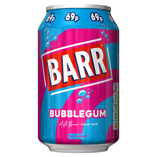 Barr Bubblegum PM 69p 330ml pack shot