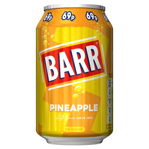 Barr Pineapple PM 69p 330ml pack shot