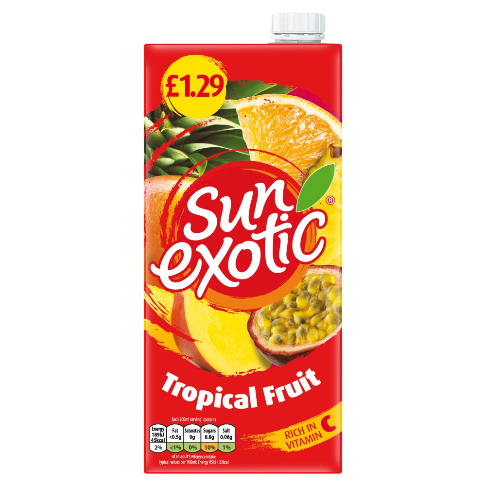 Sun Exotic Tropical Still PM £1.49 1Ltr pack shot