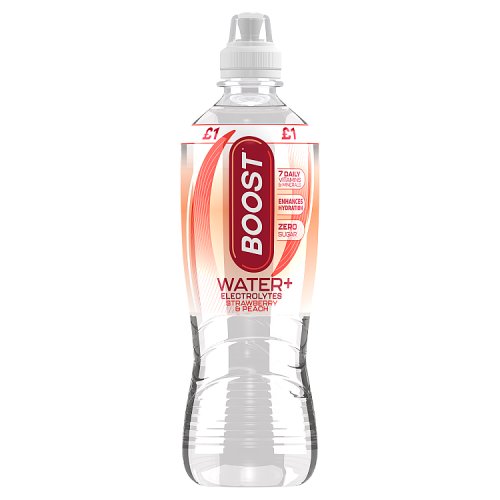 Boost Hydration Strawberry & Peach PM £1 500ml pack shot