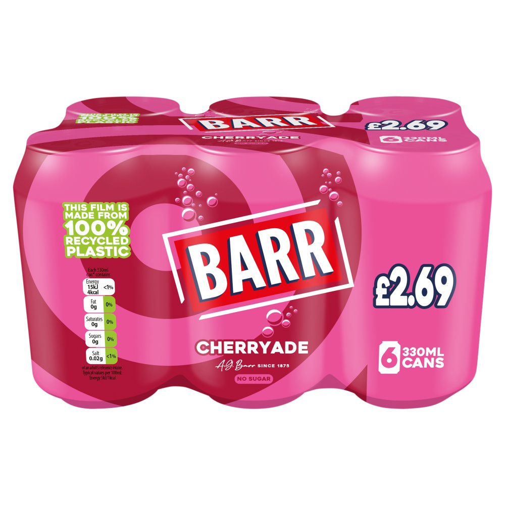 Barr Cherryade 6pk (6 x 330ml) PMP pack shot