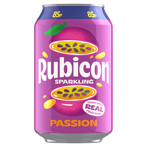 Rubicon Sparkling Passion PM 85p 330ml pack shot