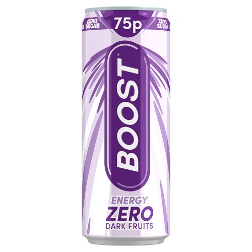 Boost Energy Zero Sugar Dark Fruits PM 75P 250Ml pack shot