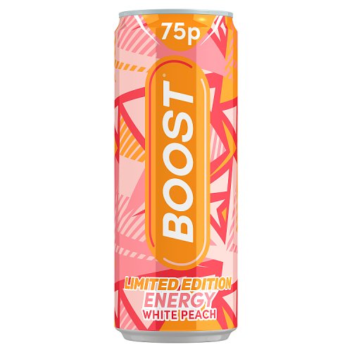 Boost Energy White Peach PM 75p 250ml pack shot