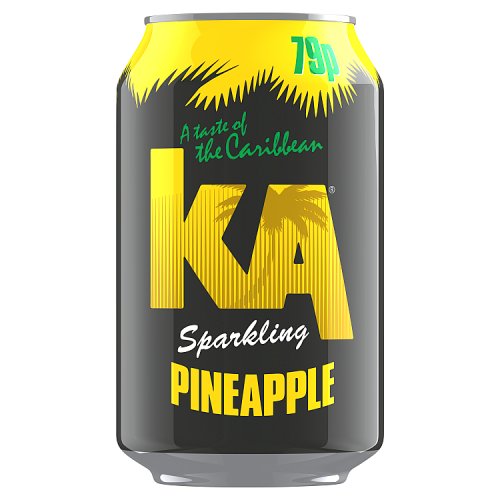 Ka Sparkling Pineapple PM 79p 330ml pack shot
