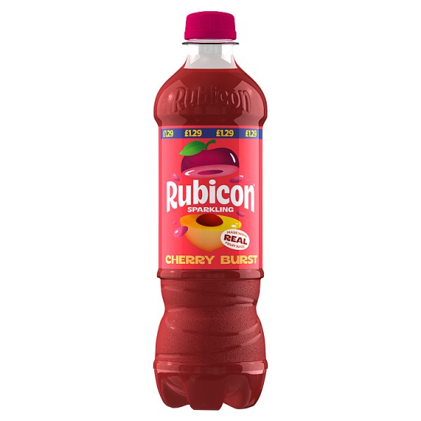 Rubicon Sparkling Cherry Burst PM £1.29 500ml pack shot
