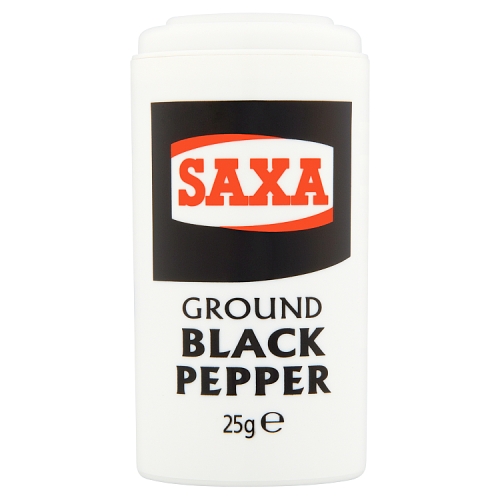 Saxa Ground Black Pepper 25g pack shot