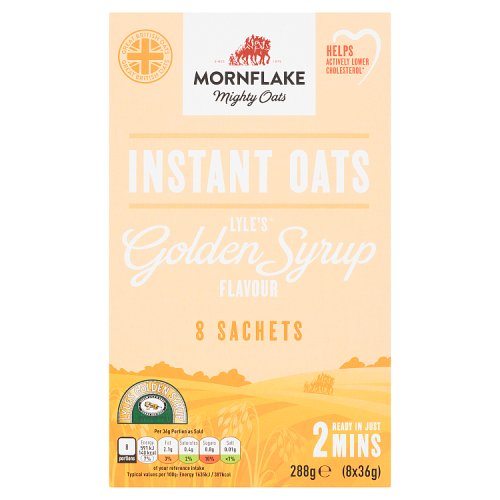 Mornflake Oats 2Go Lyles Golden Syrup 8s 288g pack shot