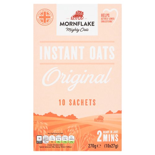 Mornflake Oats 2Go Original 10s 270g pack shot