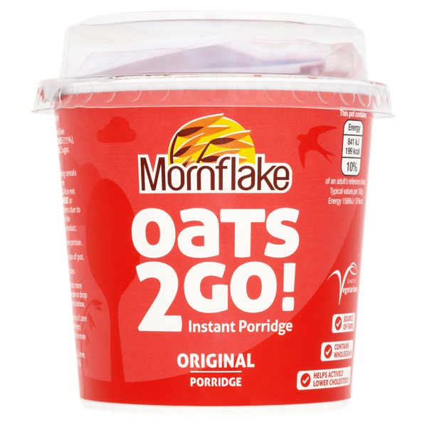 Mornflake Oats 2Go Porridge Pots Original 53g pack shot