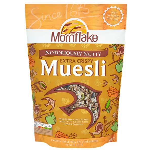 Mornflake Extra Crispy Notoriously Nutty Muesli 650g pack shot