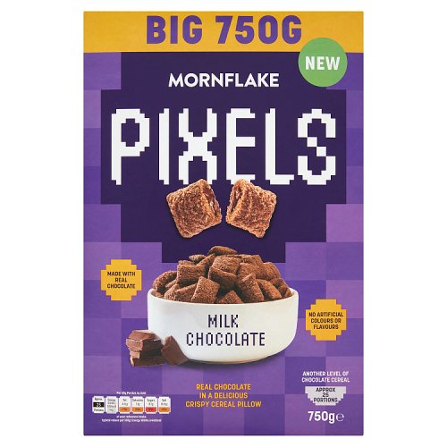 Mornflake Pixels Milk Chocolate  Squares 500g pack shot