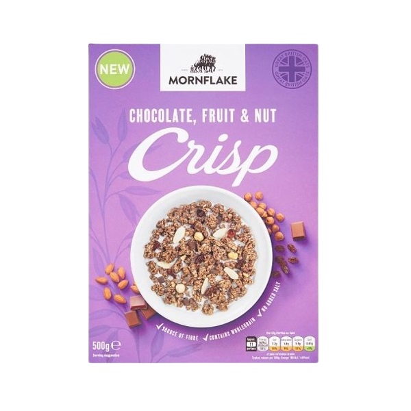 Mornflake Choc Fruit & Nut Crisp 500g pack shot