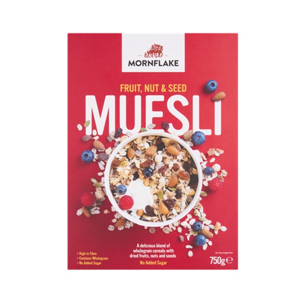 Mornflake Premium Fruit & Nut Muesli 750g pack shot