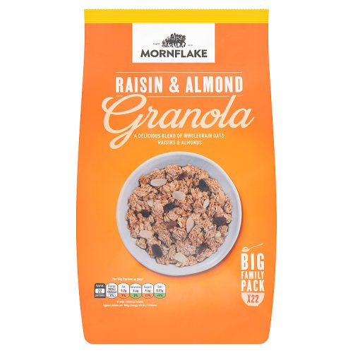 Mornflake Honey Raisin & Almond Granola 1kg pack shot