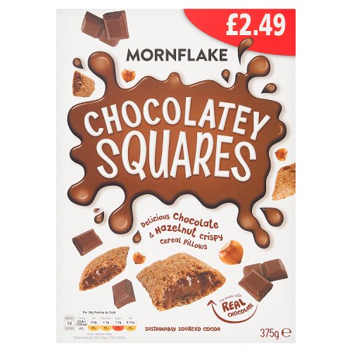 Mornflake Chocolate Squares PM £2.49 375g pack shot