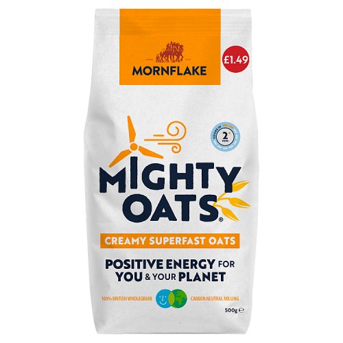 Mornflake Superfast Oats Bag PM £1.49 500g pack shot