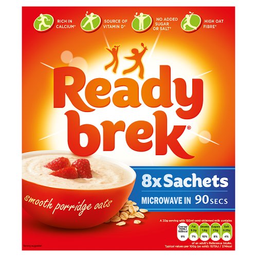 Ready Brek Porridge Oats Original Sachets (8s x 30g) pack shot