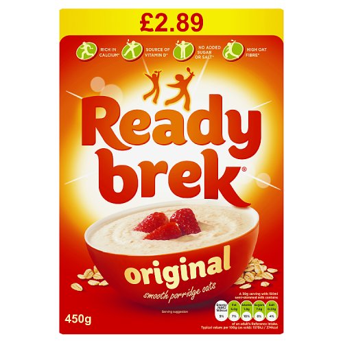 Ready Brek Original Cereals Smooth Porridge Oats PM £2.89 450g pack shot