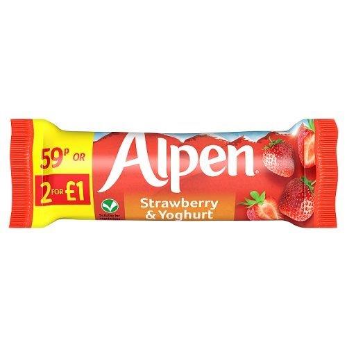 Alpen Bar Strawberry & Yoghurt PM 59p or 2 for £1.00 29g pack shot