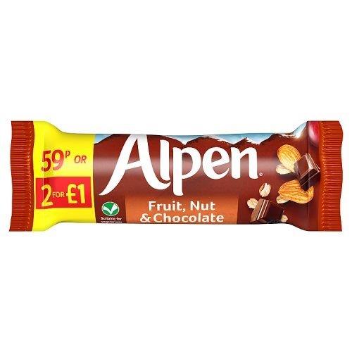 Alpen Bar Fruit, Nut & Choc PM 59p or 2 for £1.00 29g pack shot