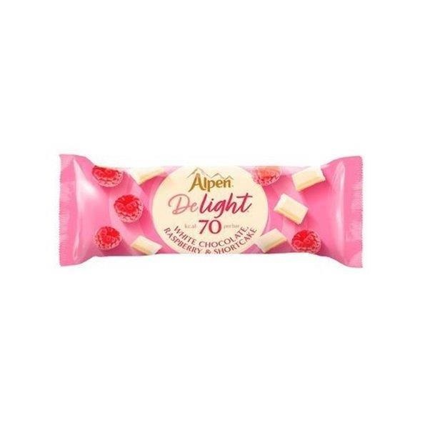 Alpen Delight Bars White Chocolate Raspberry & Shortcake 19g pack shot