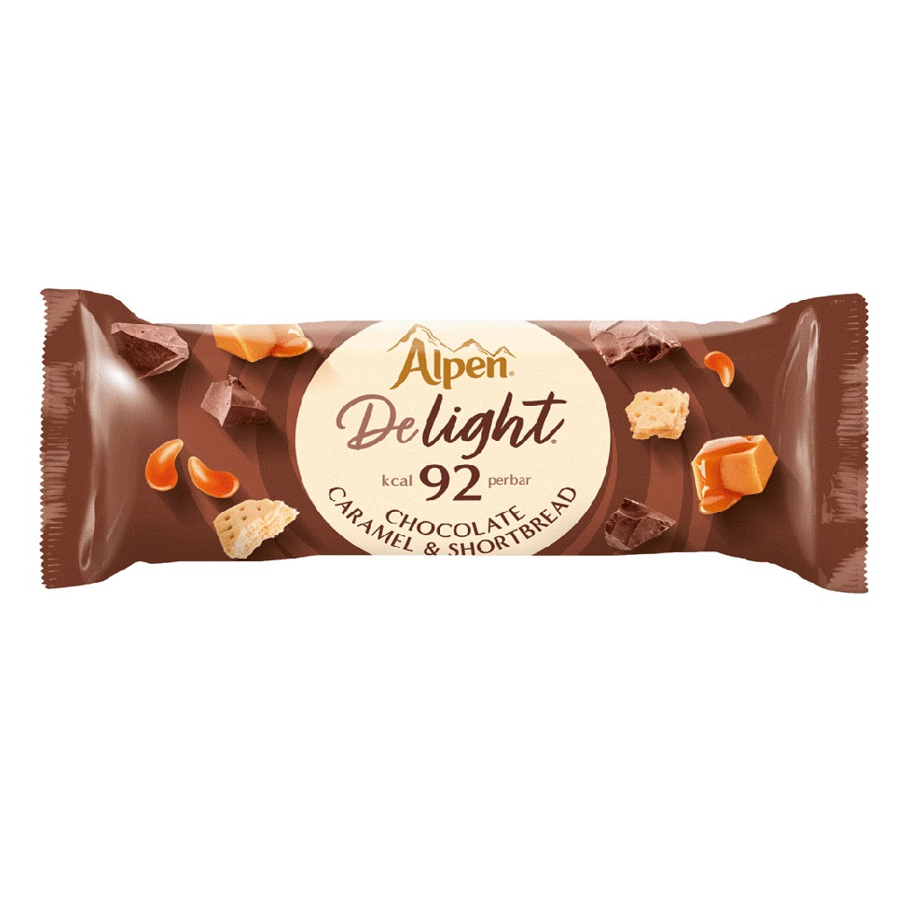 Alpen Delight Bars Chocolate Caramel Shortcake 24g pack shot